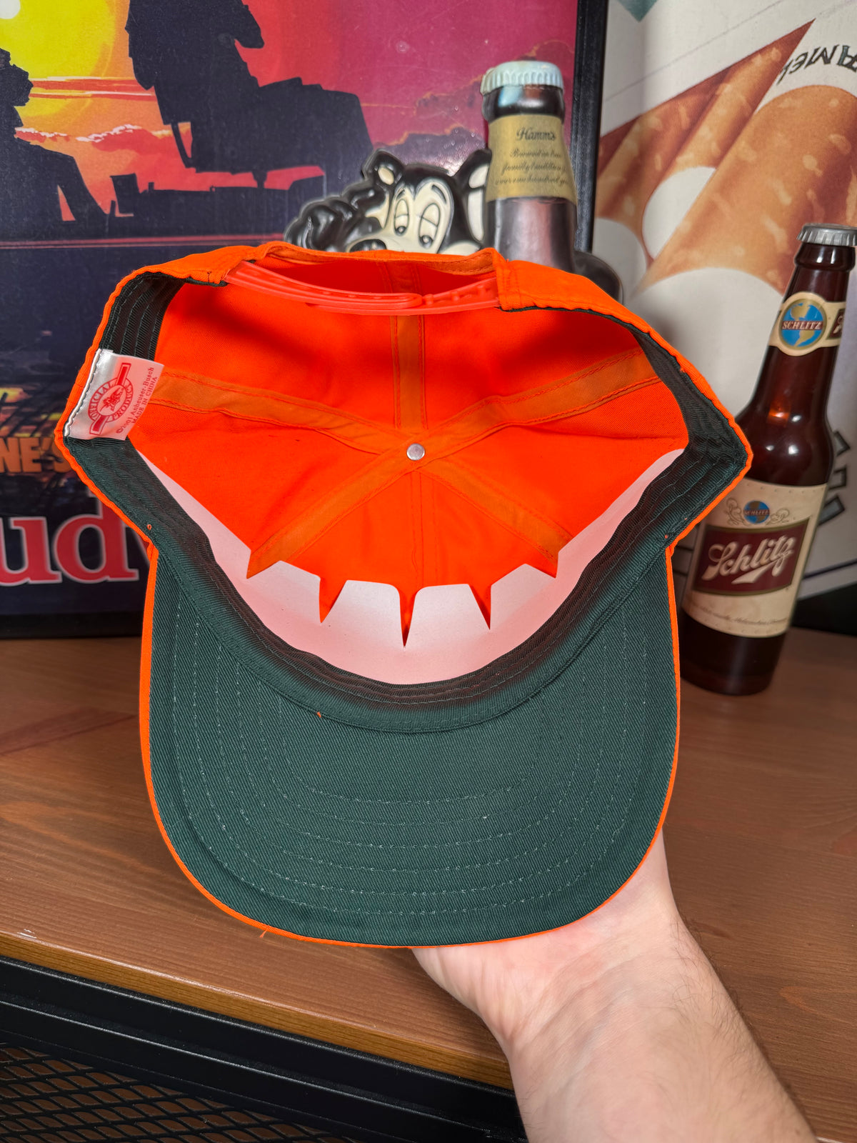 Vintage 2001 Budweiser Orange Snapback Hat