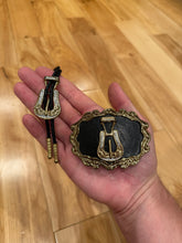 Load image into Gallery viewer, Vintage Belt Loop Belt Buckle + Bolo Tie Combo

