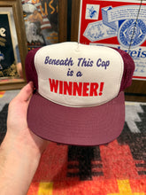 Load image into Gallery viewer, Vintage Beneath This Cap Is A Winner Trucker Hat
