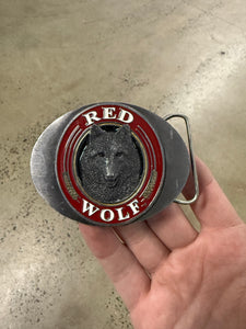 Vintage Red Wolf Beer Belt Buckle