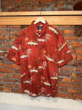 Load image into Gallery viewer, Red Head All Over Fish Button Down Shirt (L)
