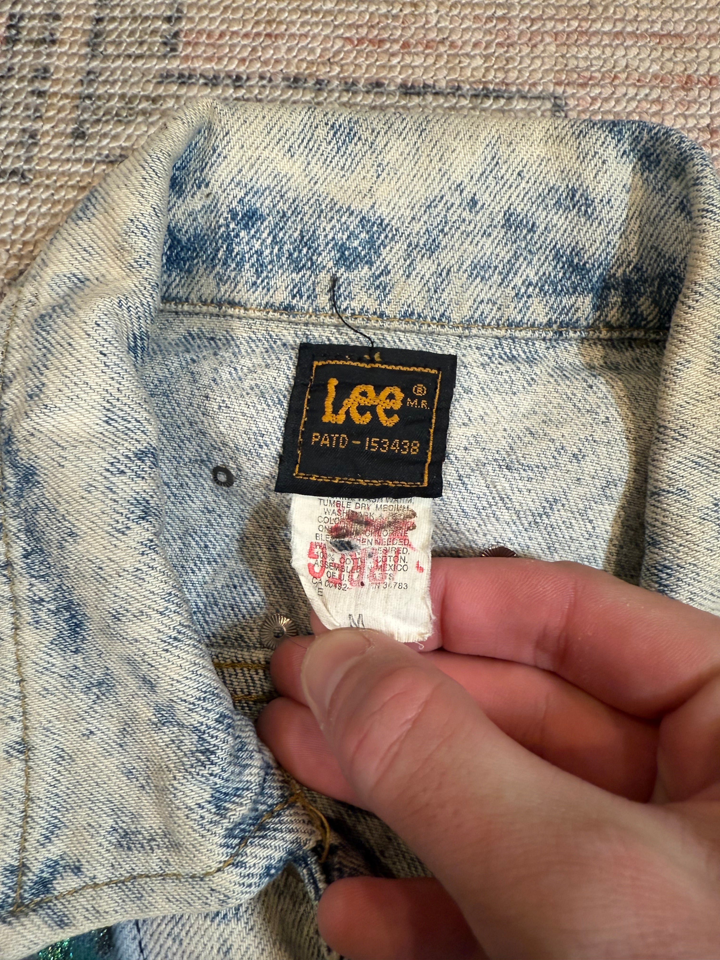 Vintage 1992 Pittsburgh Bedazzled Hand Painted Lee Jean Jacket (M)