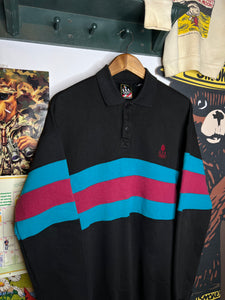 Vintage Olympics Cut and Sew Collared Sweatshirt (S)
