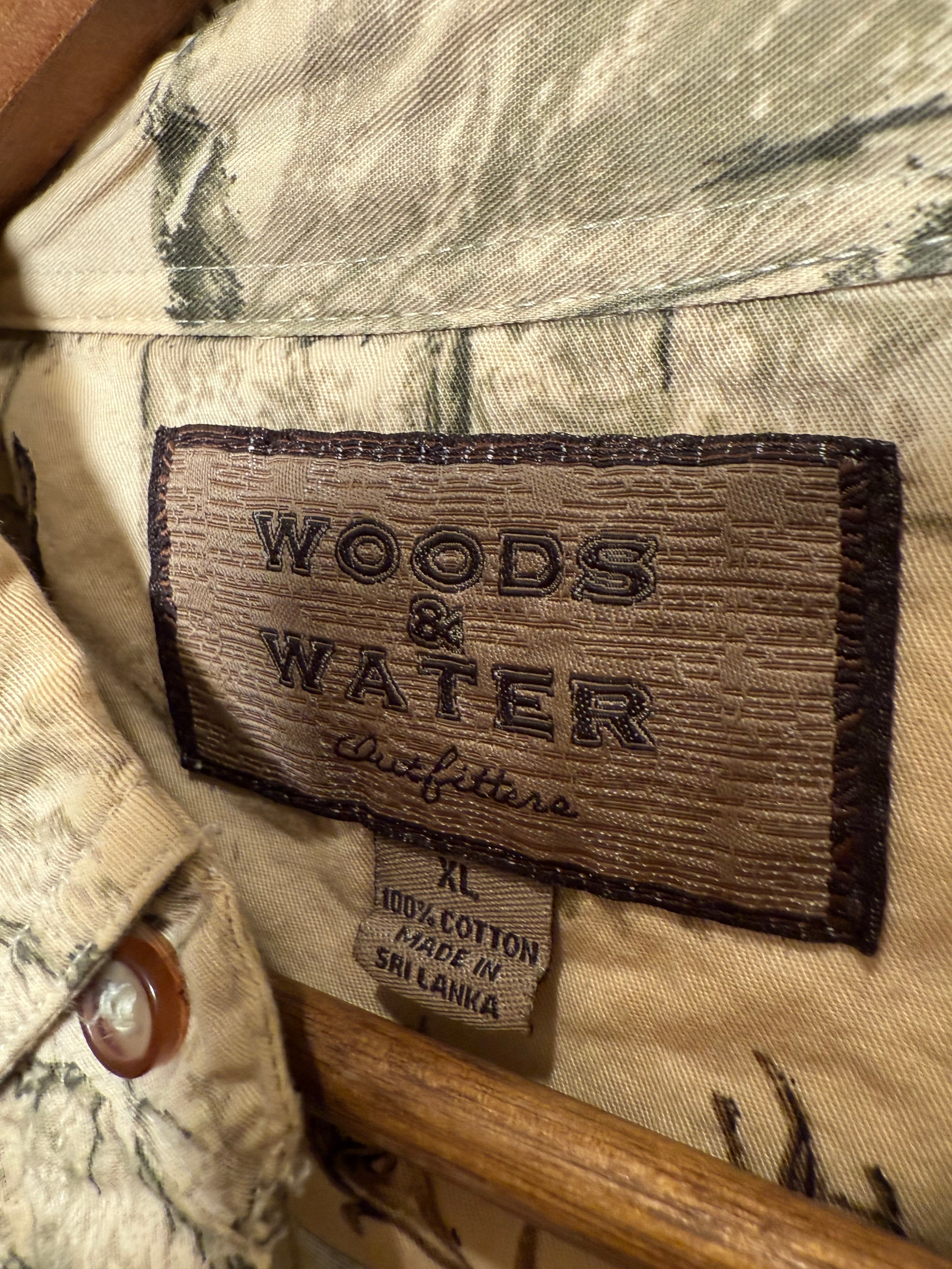 Vintage Woods and Water Deer Button Shirt (XL)
