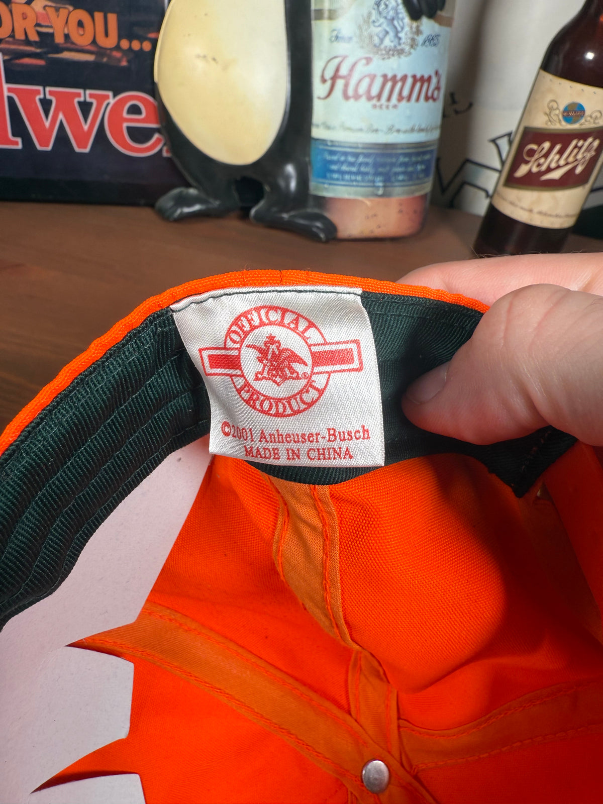 Vintage 2001 Budweiser Orange Snapback Hat