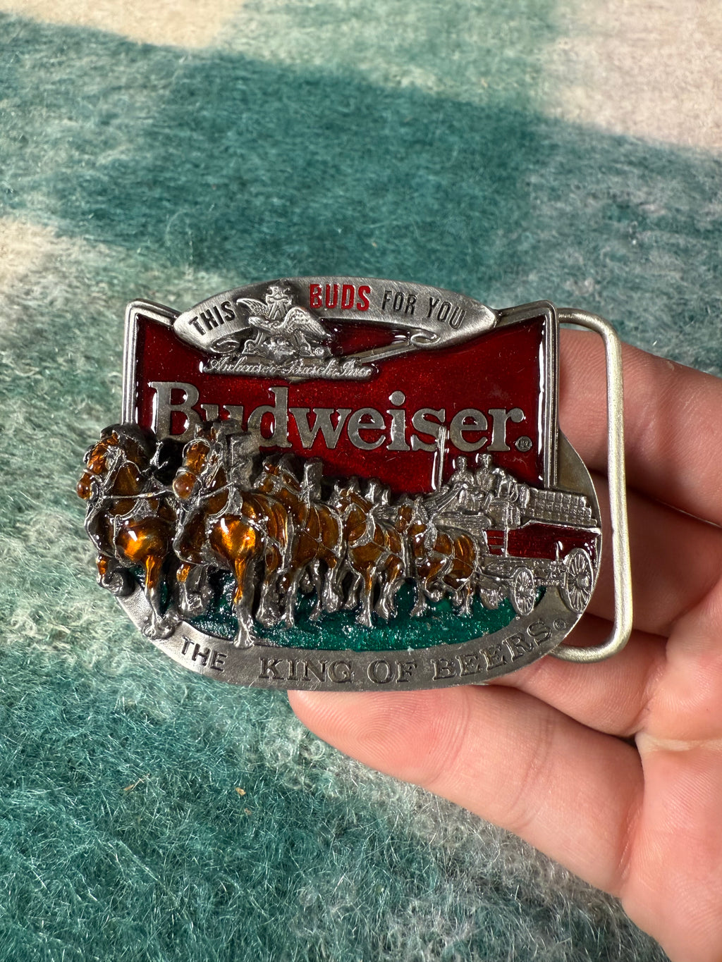 Vintage Budweiser “The King of Beers” Belt Buckle