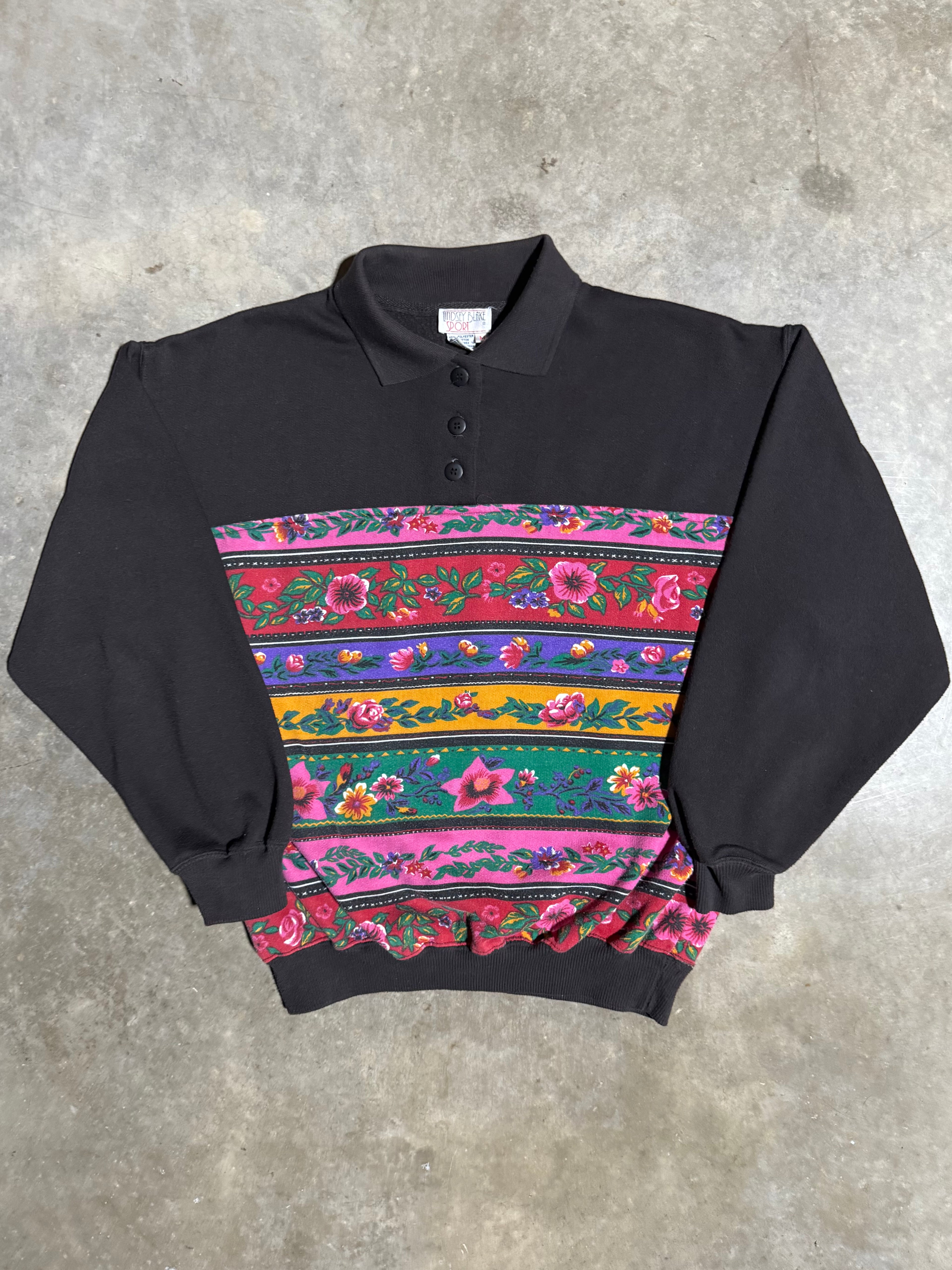 Vintage 80s Lindsey Blake Sport Floral Sweatshirt (WM)