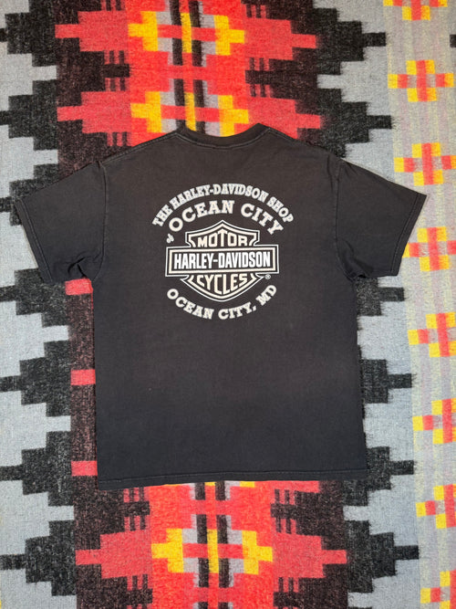 Faded Harley Davidson Ocean City Eagle Shirt (L)