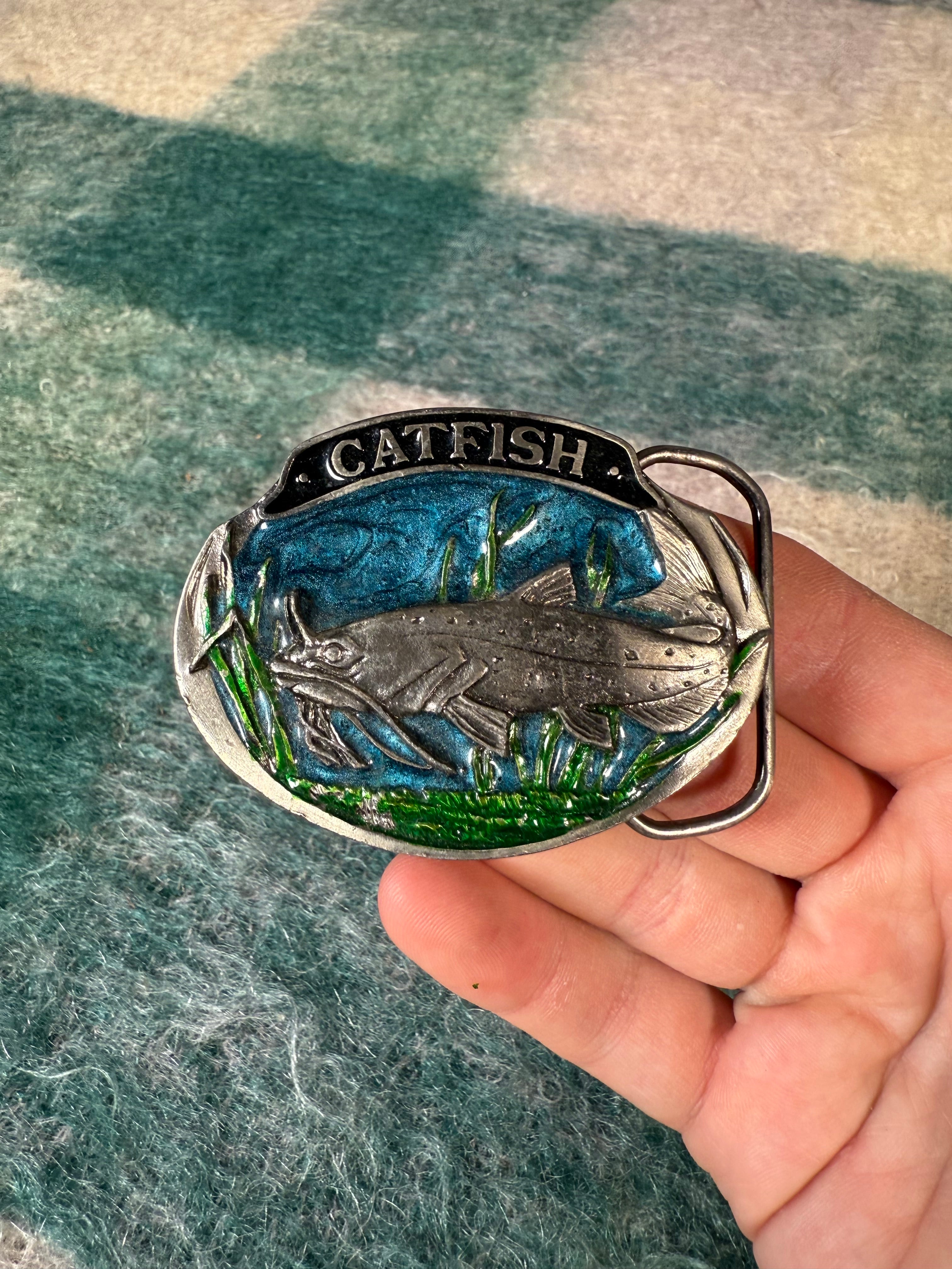 Vintage Multicolor Catfish Belt Buckle