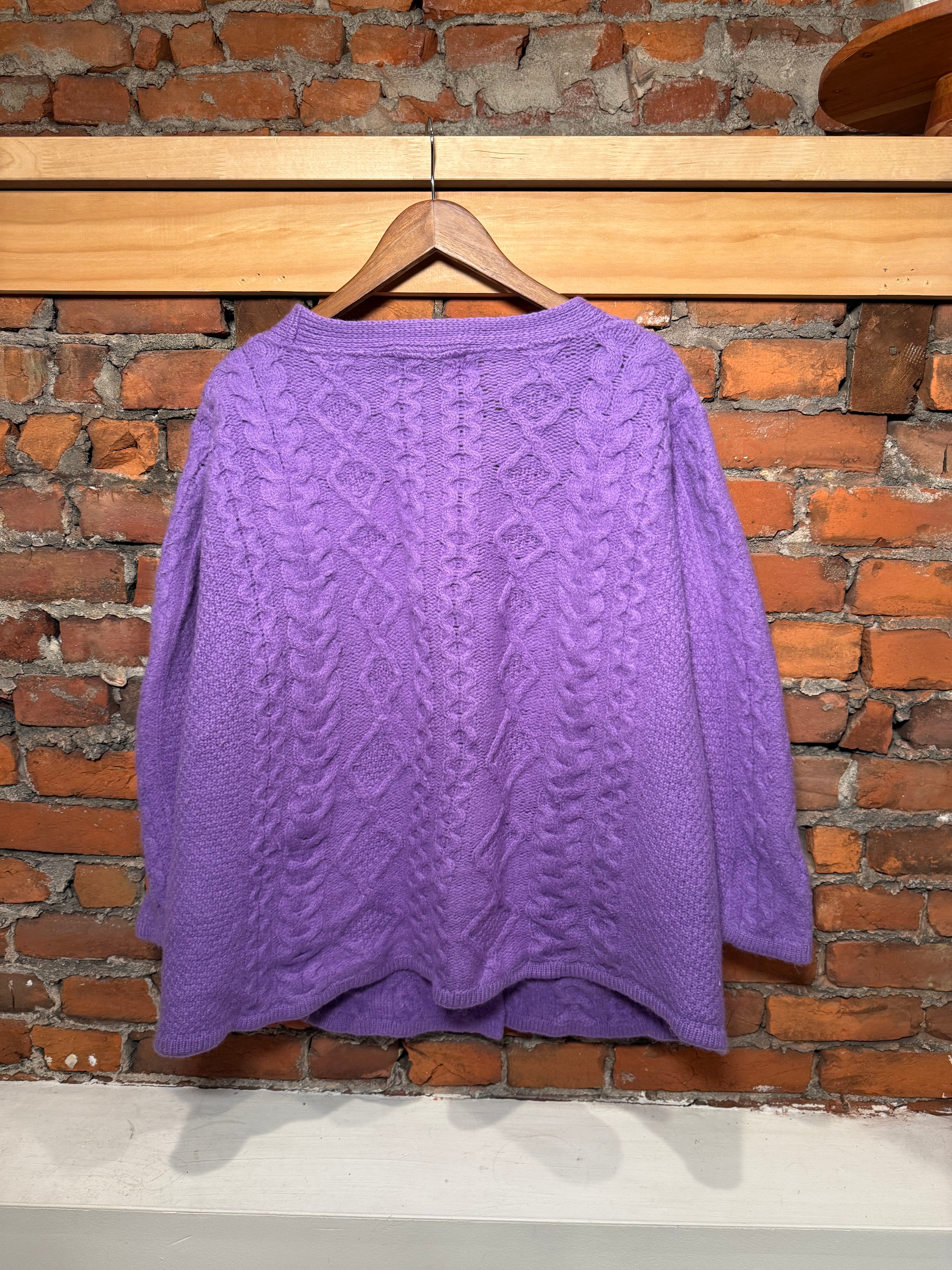Vintage Purple Merino Wool Knit Sweater (WXL)