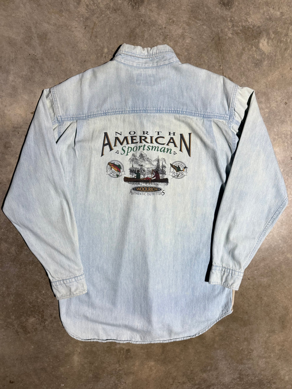 Vintage Woolrich Sportsman Denim Buttondown Shirt (L)
