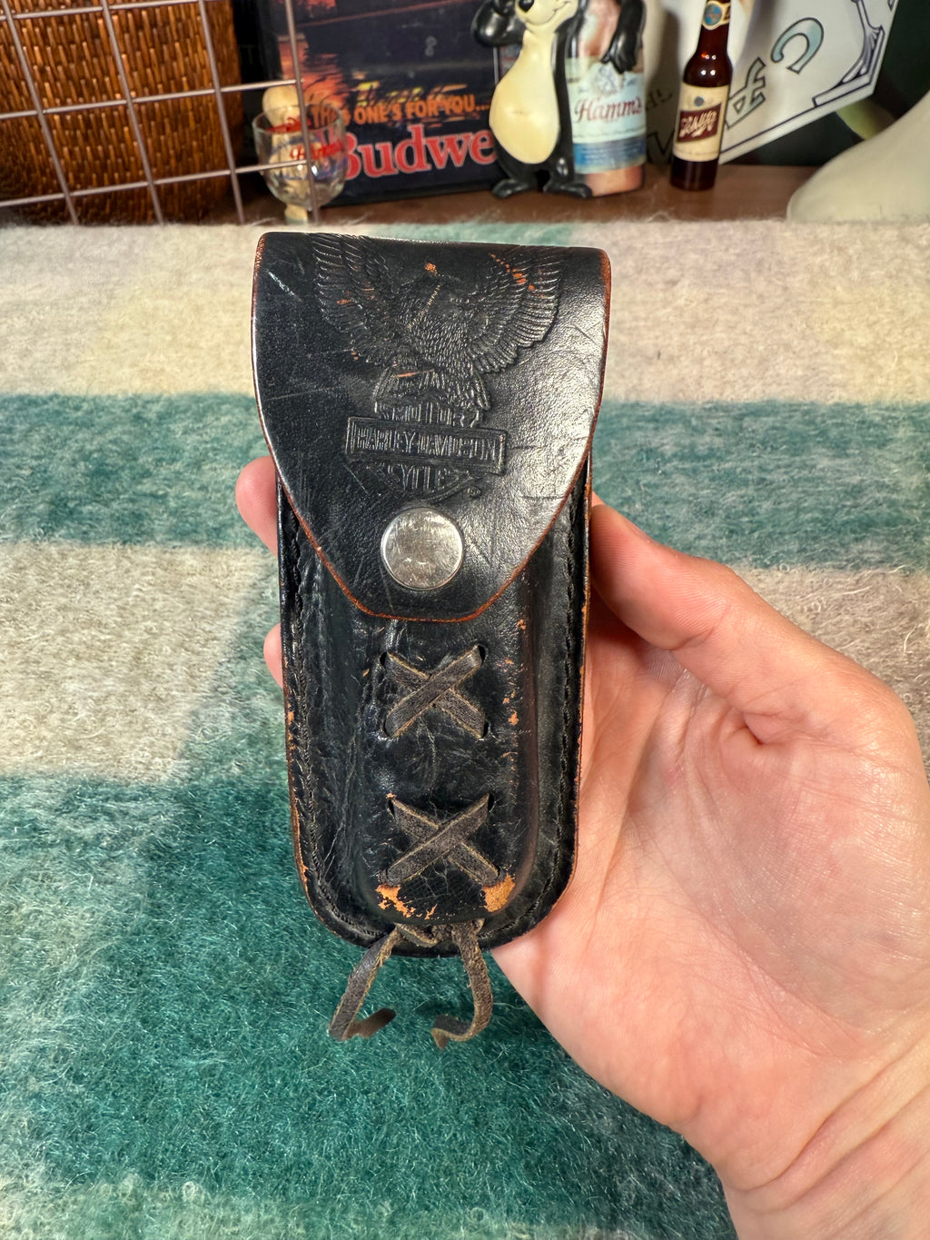 Vintage Harley Davidson Uncle Henry Knife with Leather Case