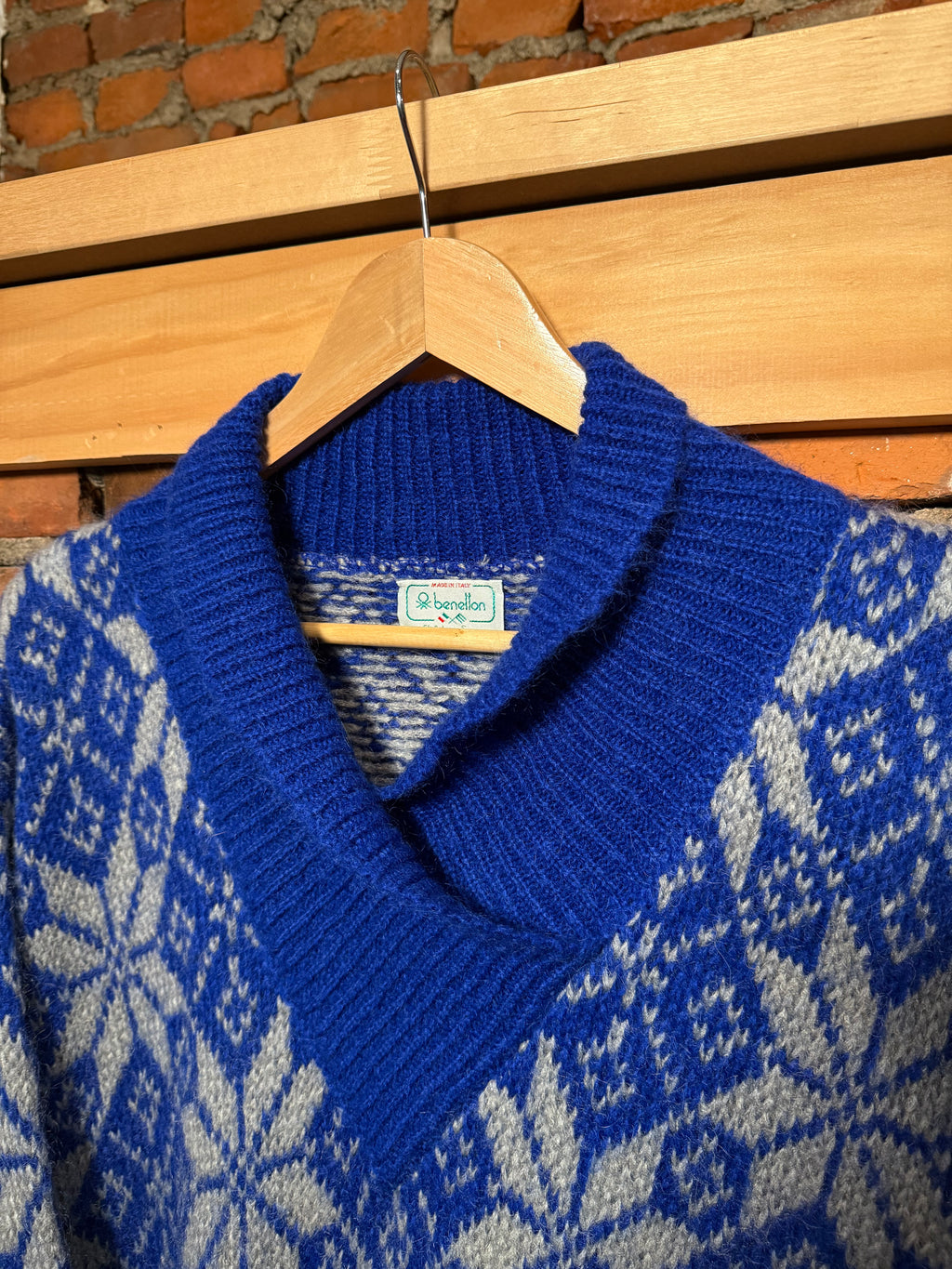 Vintage Benetton Pullover Snowflake Sweater (WL)