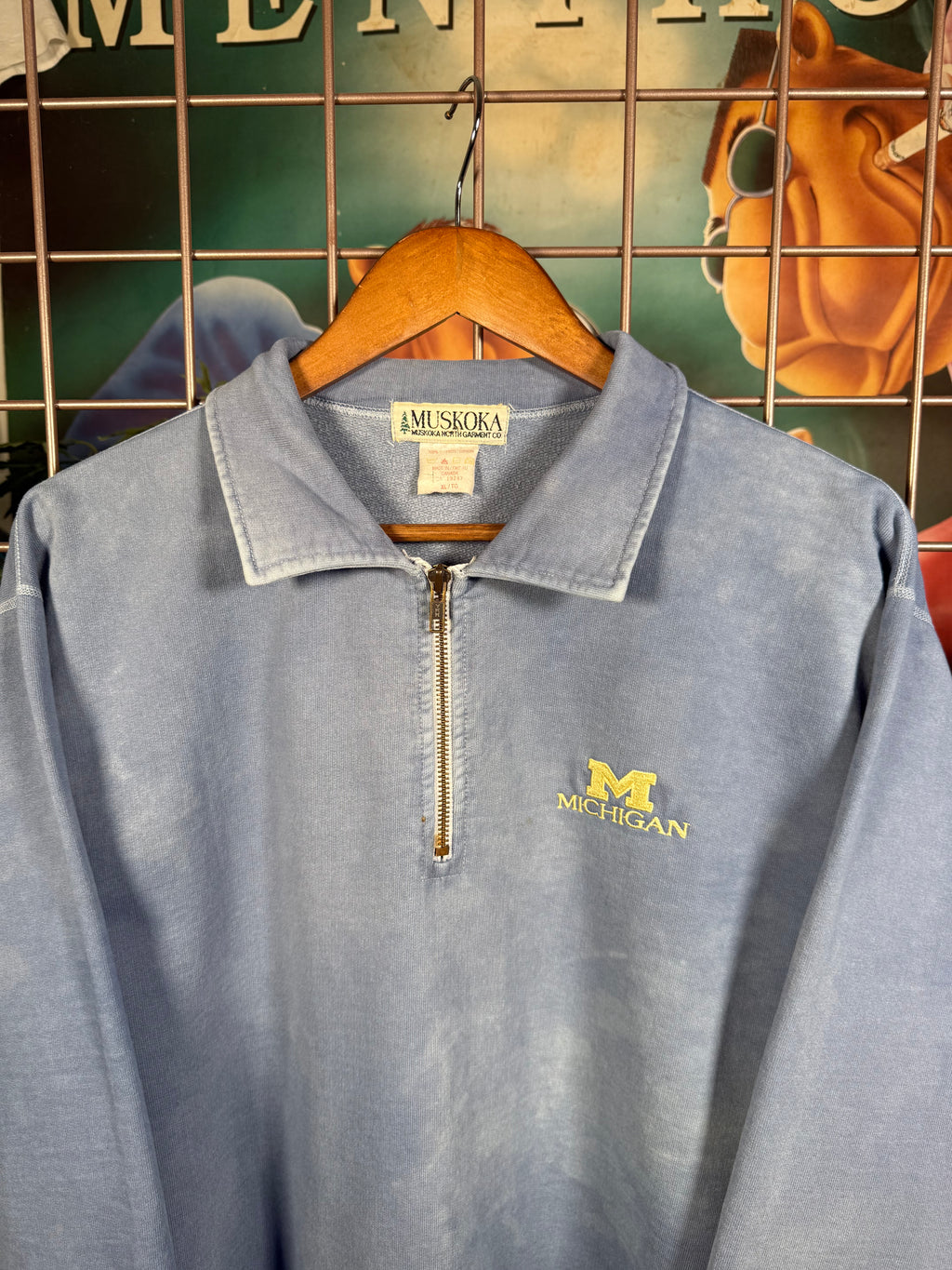 Vintage University of Michigan Quarterzip Sweatshirt (XL)
