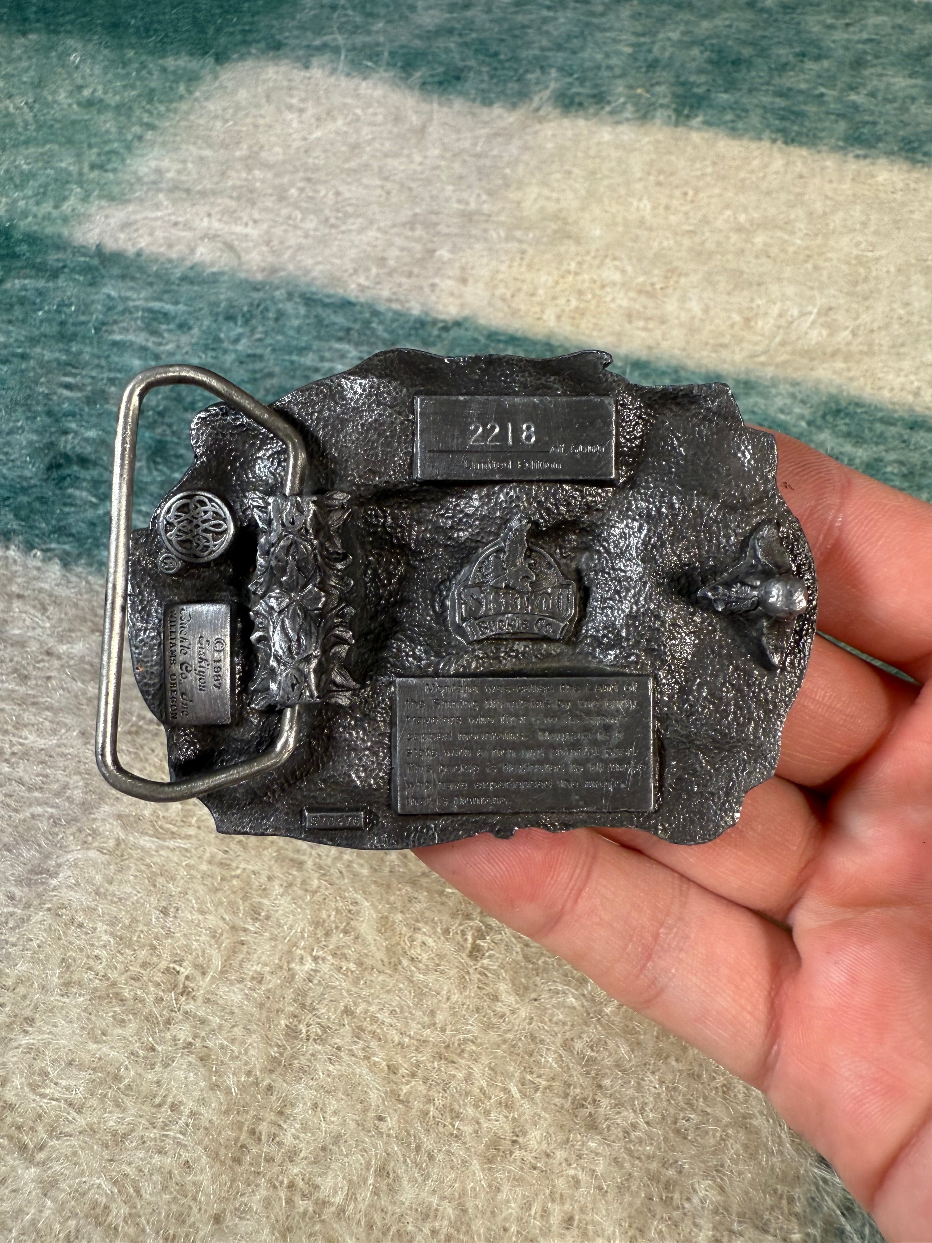 Vintage 1989 Montana Centennial Belt Buckle