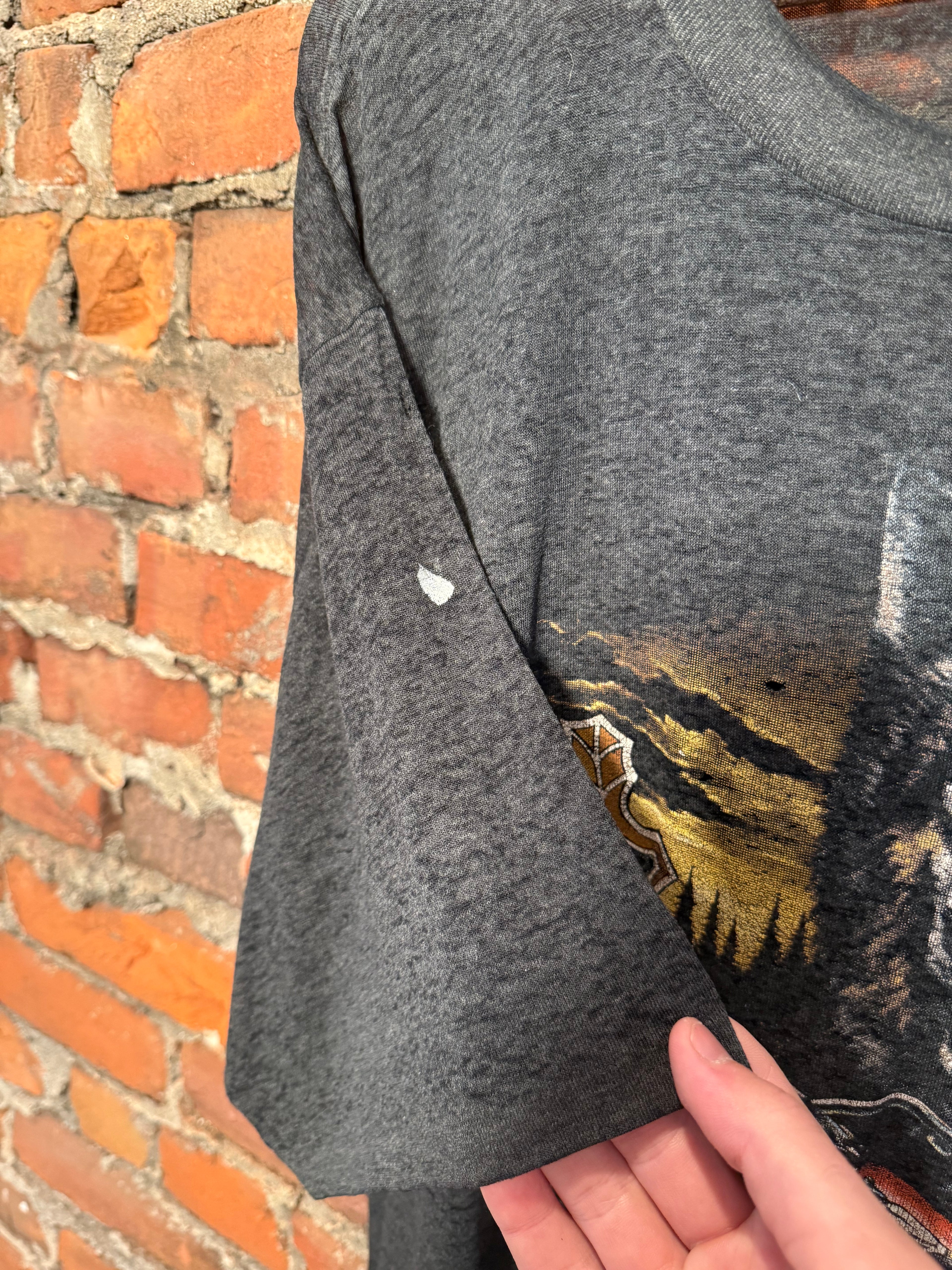 Vintage 1991 Harley Davidson 3D Emblem Survivor T-Shirt (XL)