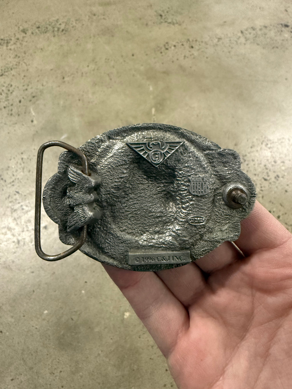 Vintage 1996 Wolf Belt Buckle