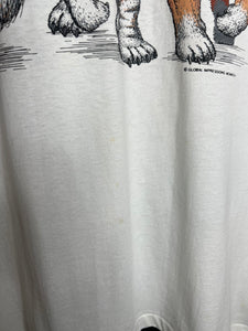 Vintage Christmas Dogs Double Sided Tee (L)
