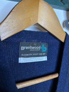 Vintage Blue Brentwood Cardigan Sweater (L)