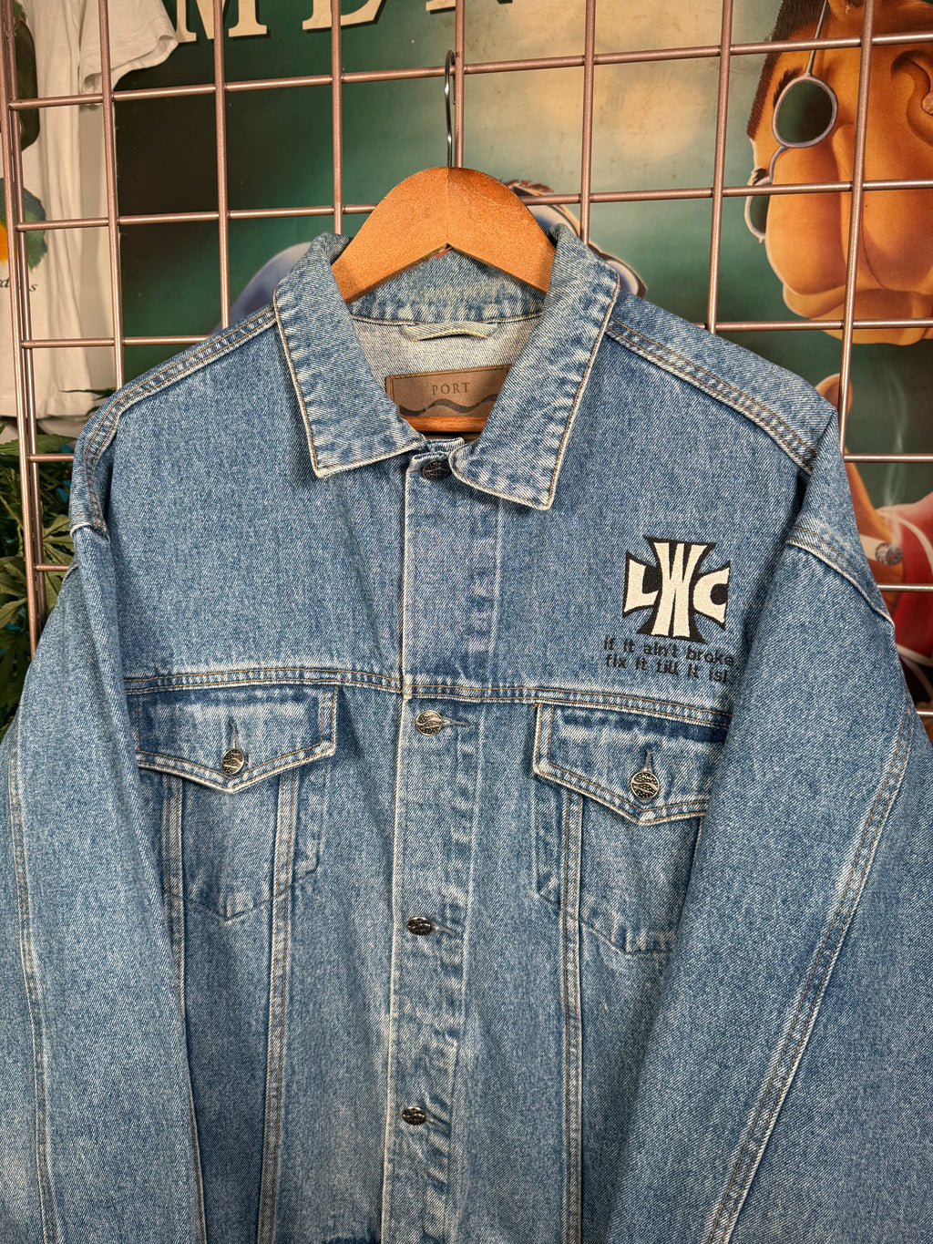 Vintage Lockwood Choppers Embroidered Jean Jacket (XL)
