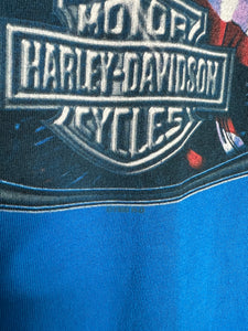 Vintage 1999 Classic Harley Davidson Blue Cutoff Tee (L)