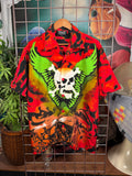 Vintage Early 2000s Dragonfly Clothing Co Skull Shirt (M)