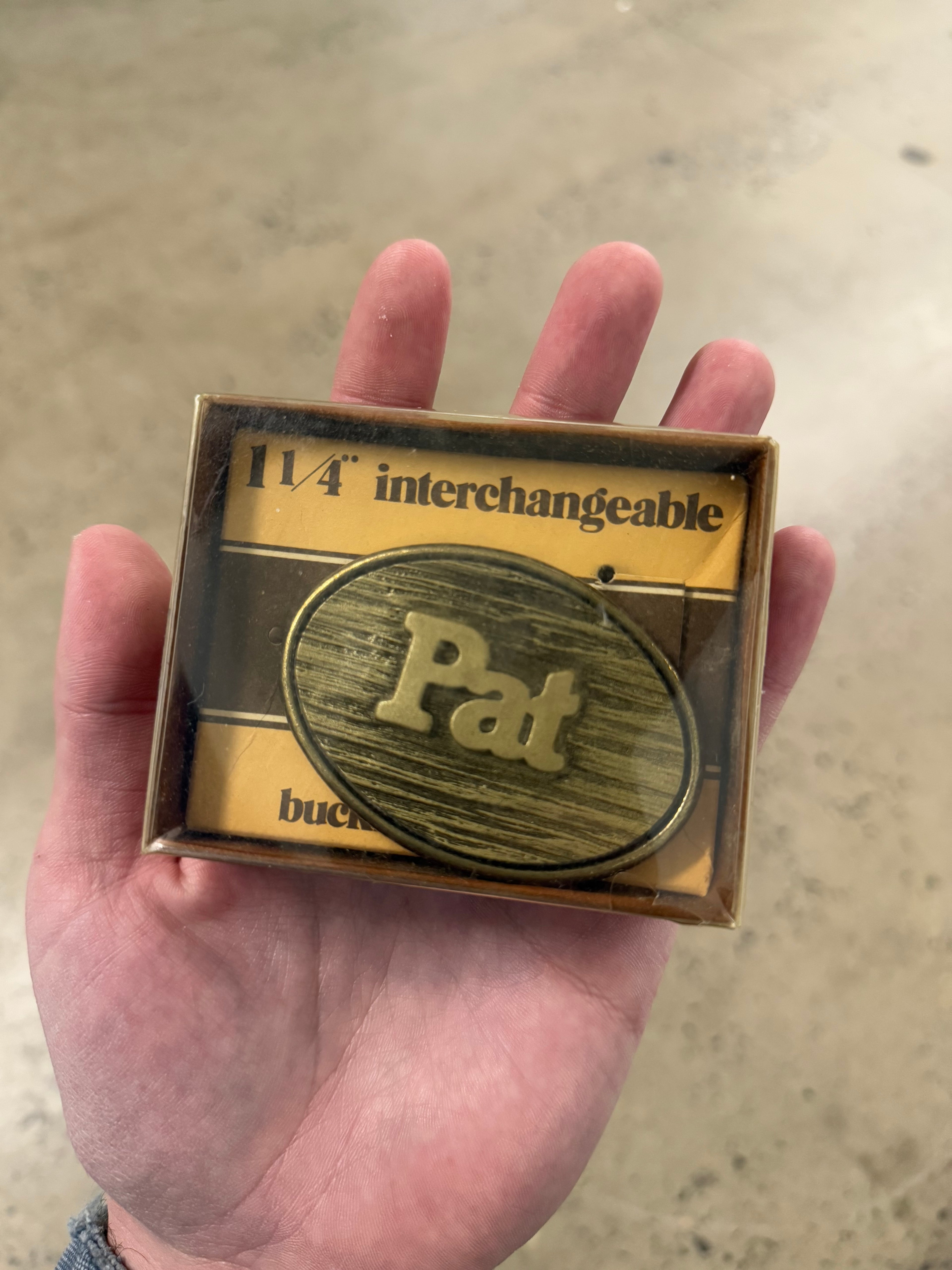 Vintage Pat Unopened Belt Buckle