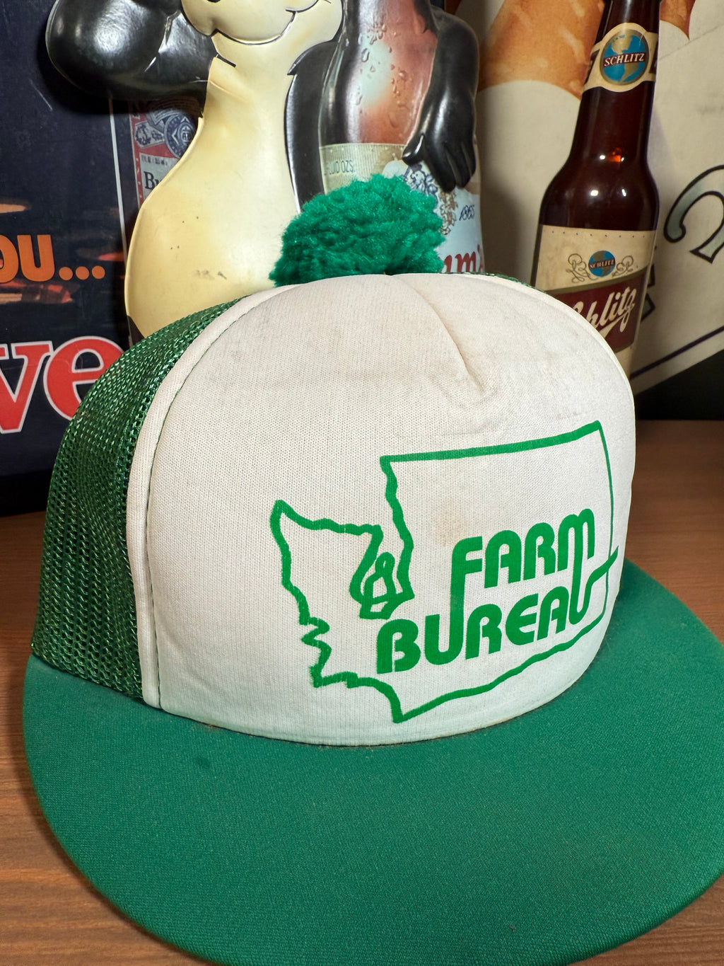Vintage 80.: Farm Bureau Short Brim Trucker Hat