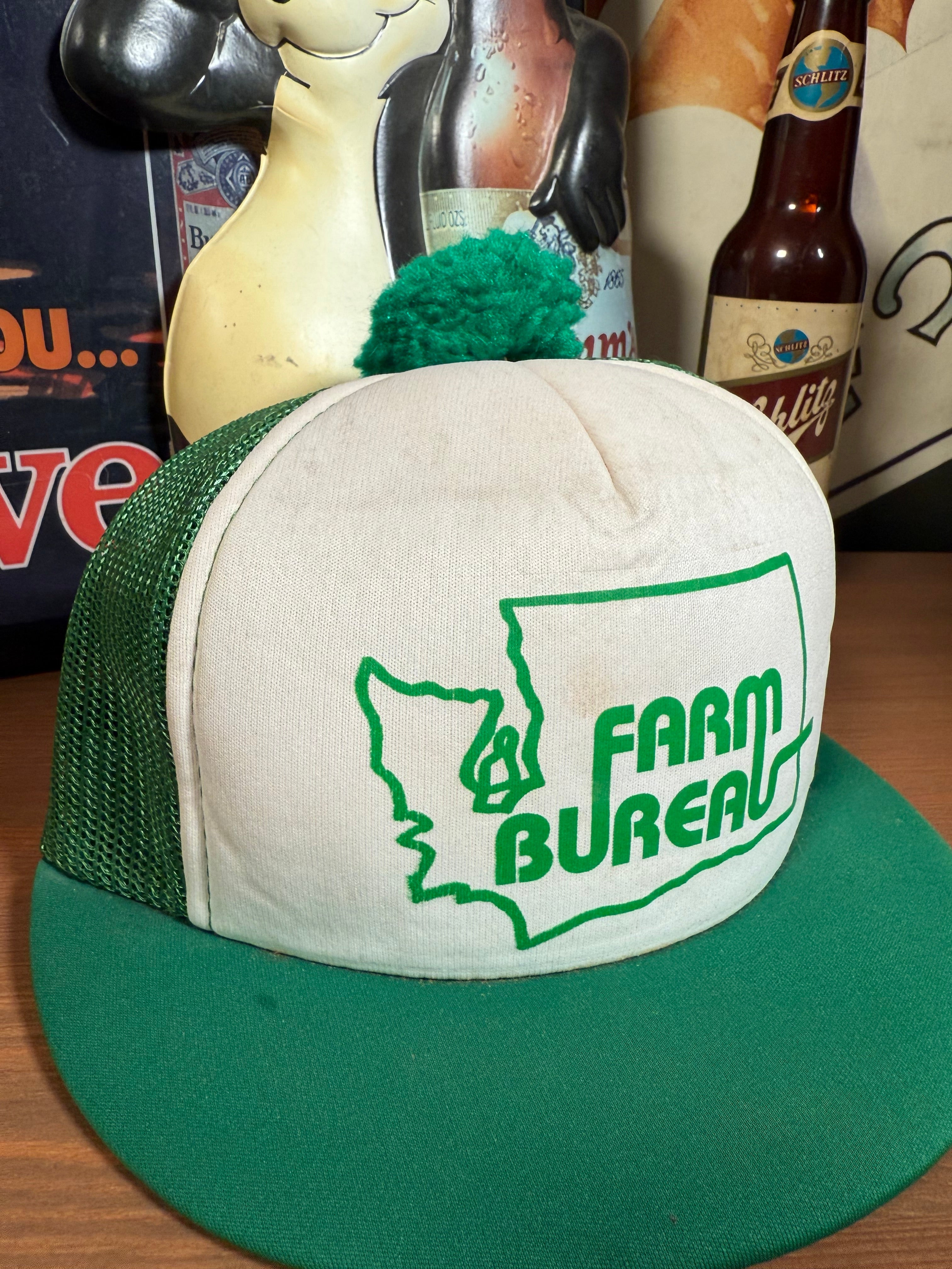 Vintage 80.: Farm Bureau Short Brim Trucker Hat