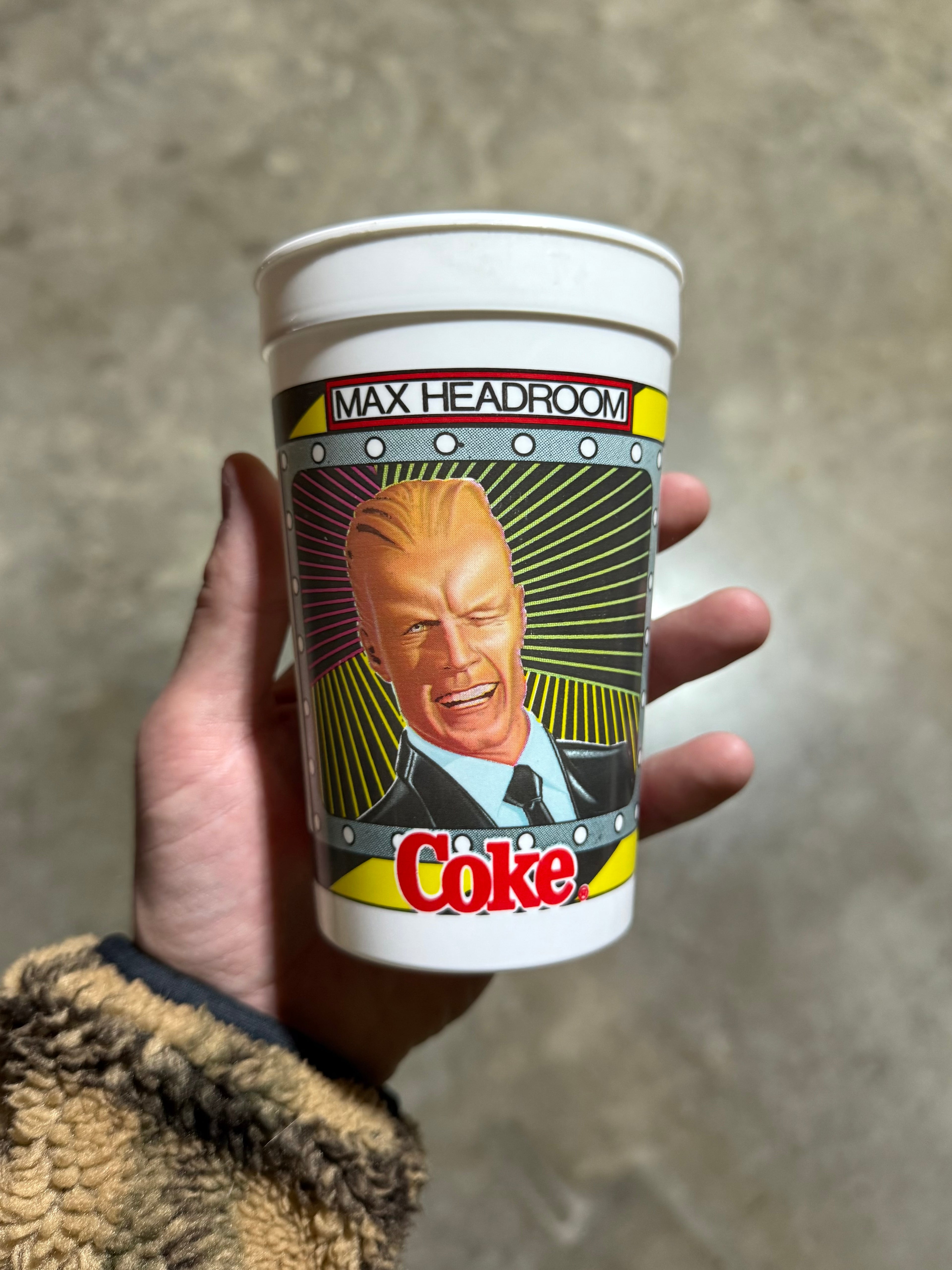 Vintage 80s Max Headroom Coca Cola Cup