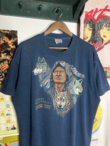 Vintage 90s Native American and Wolves Tee (XXL)