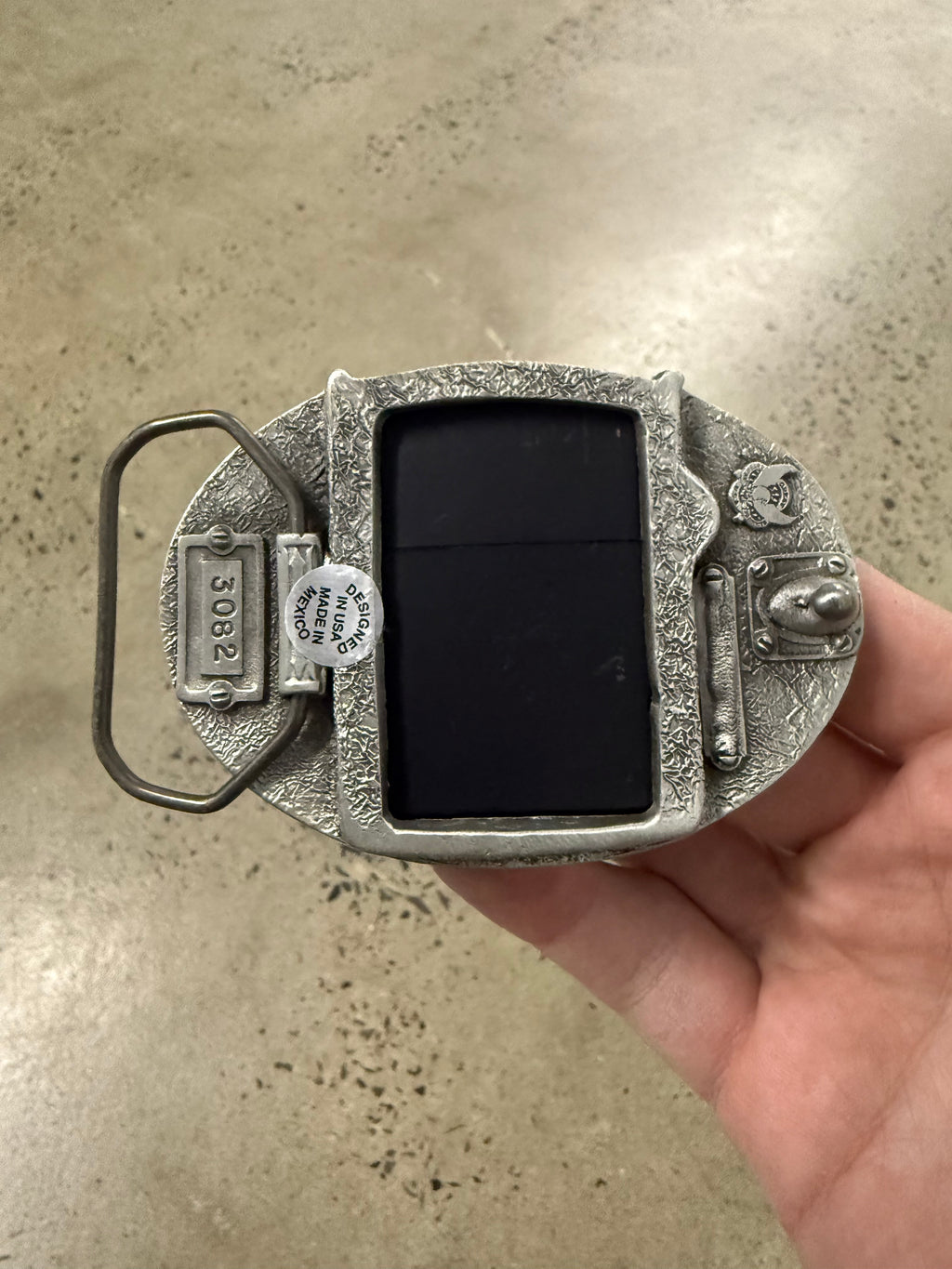 2000s Belt Buckle With Lighter Holder