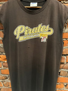 Vintage Faded Pittsburgh Pirates Cutoff Tee (XL)