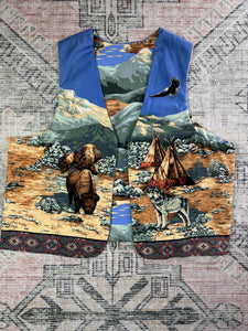 Vintage Native American All Over Print Vest (XL)