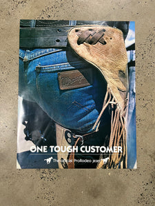 Vintage Wrangler One Tough Customer Advertisement Poster (22x28inch)