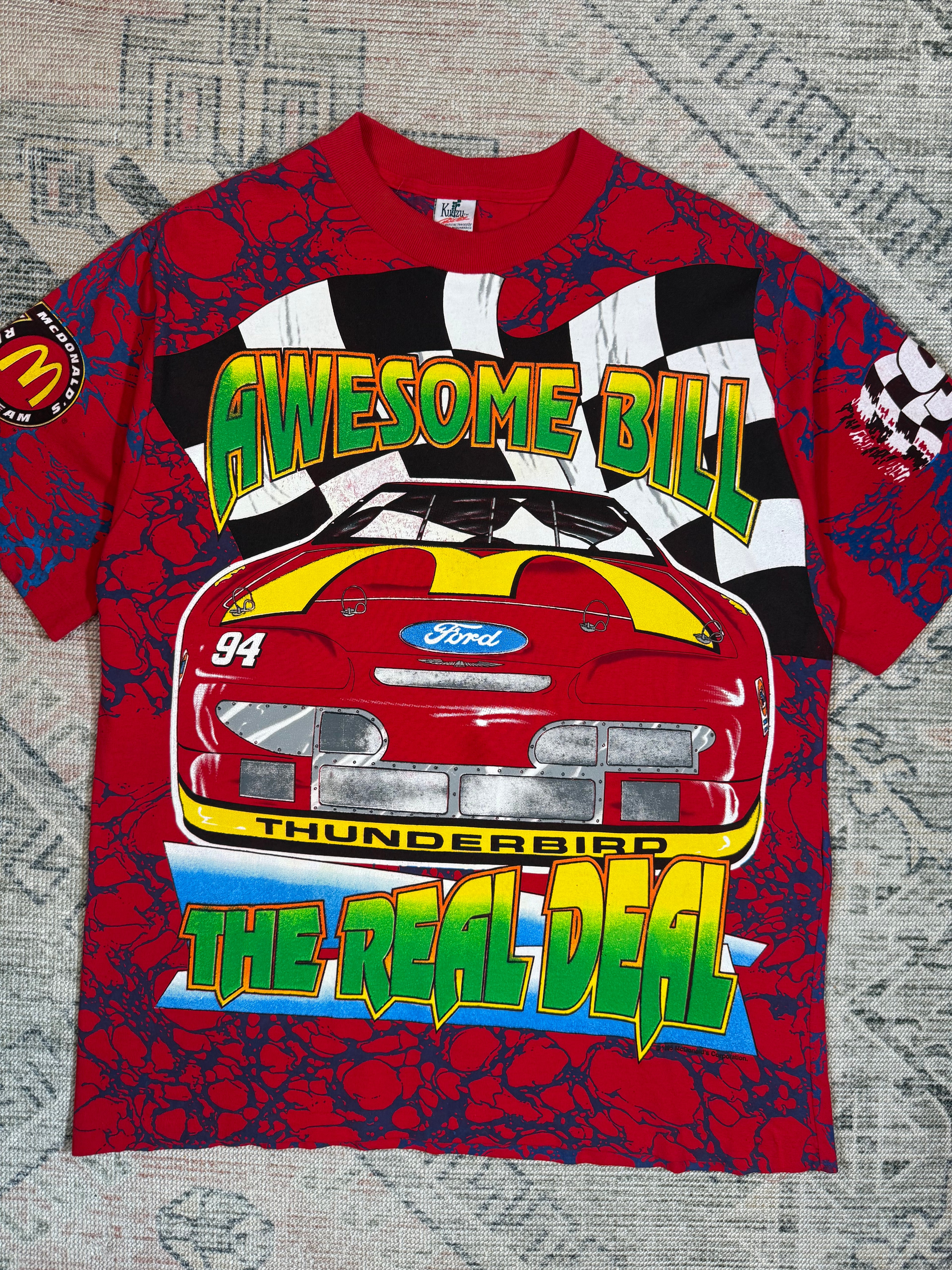Vintage NASCAR McDonalds All Over Print Shirt (XL)