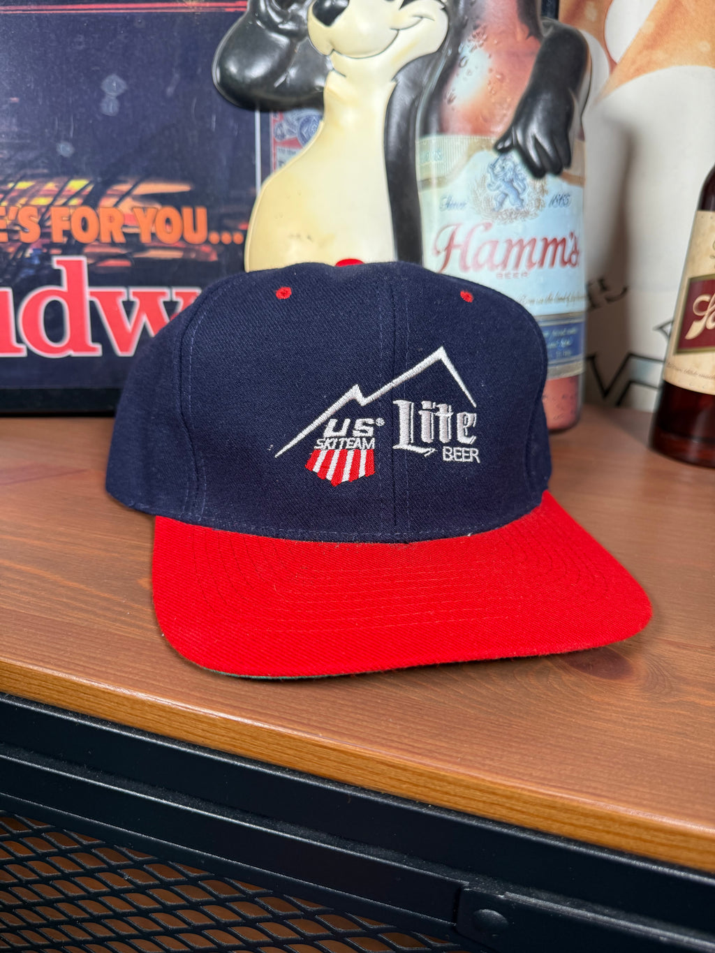 Vintage Miller Lite US Ski Team Snapback Hat