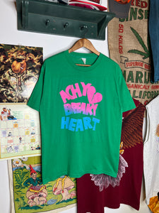 Vintage 90s Achy Breaky Heart Puffy Print Tee (L)