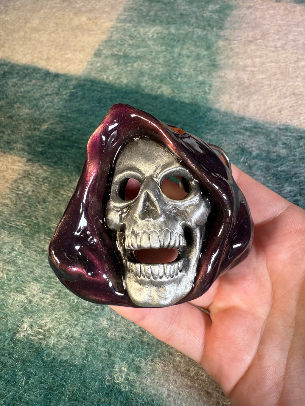 Vintage Grim Reaper Head Belt Buckle