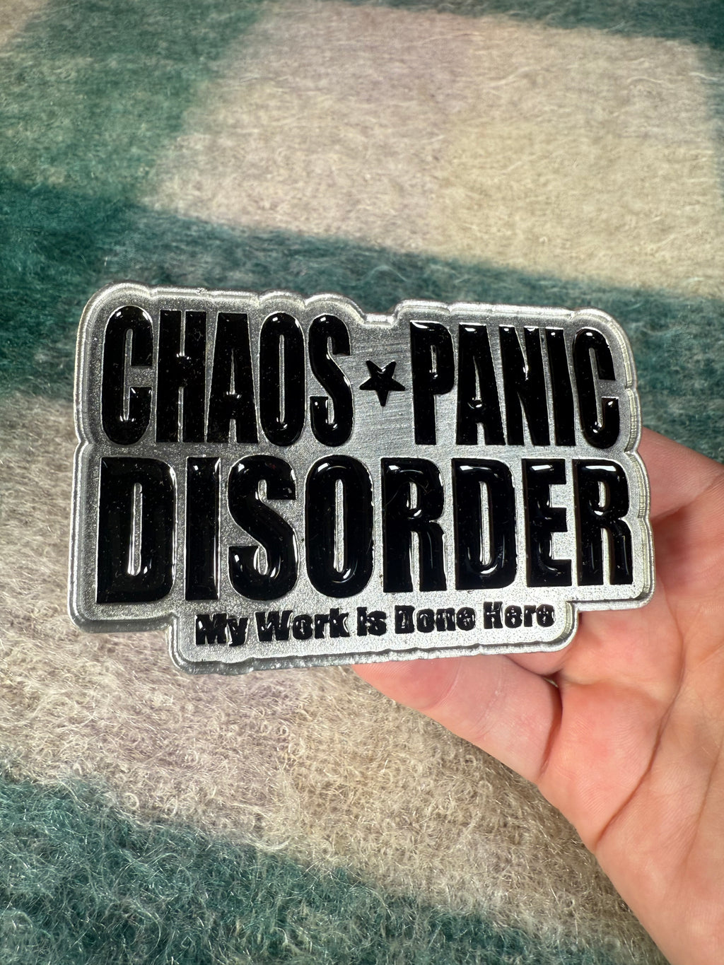 Vintage 2000s Chaos Panic Disorder Belt Buckle