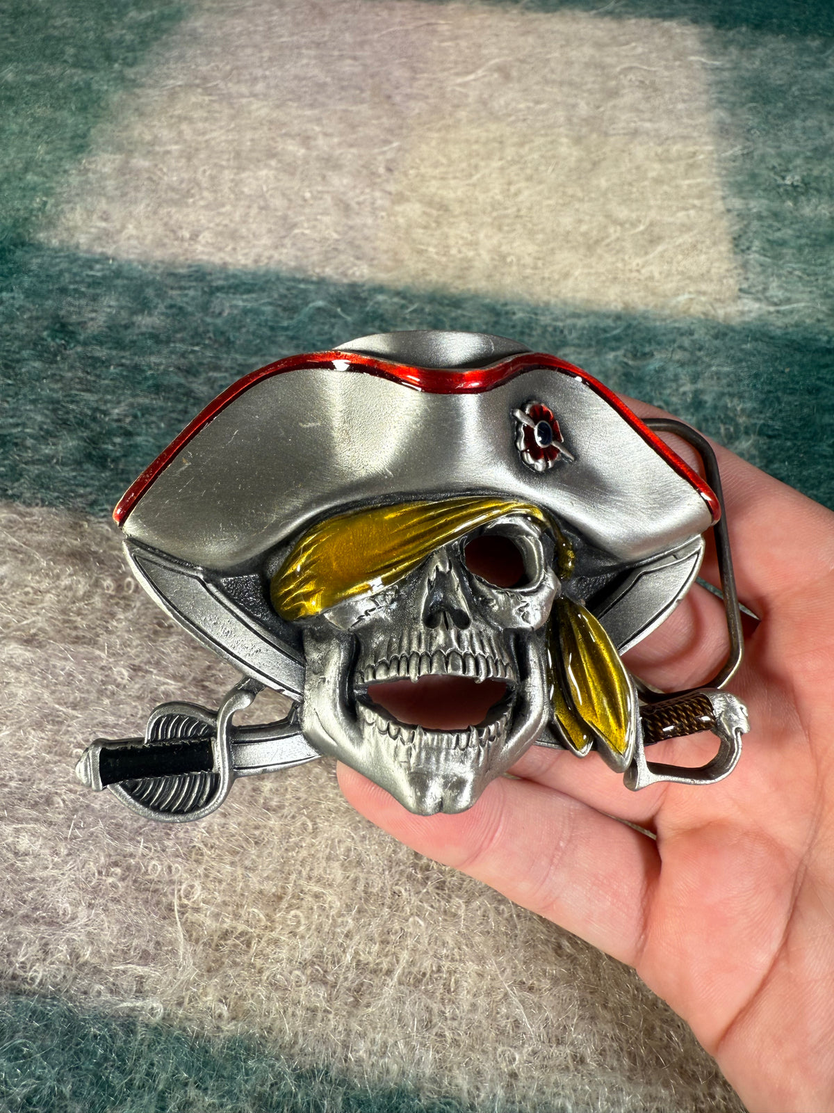 Vintage Pirate Skeleton Belt Buckle