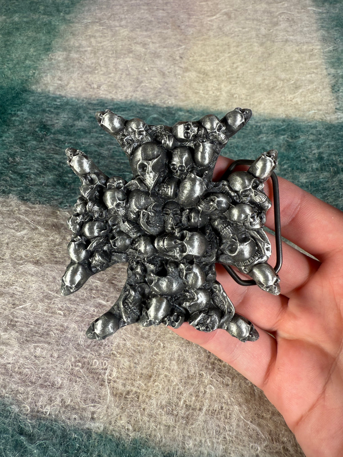Vintage Skull Pile Choppers Belt Buckle