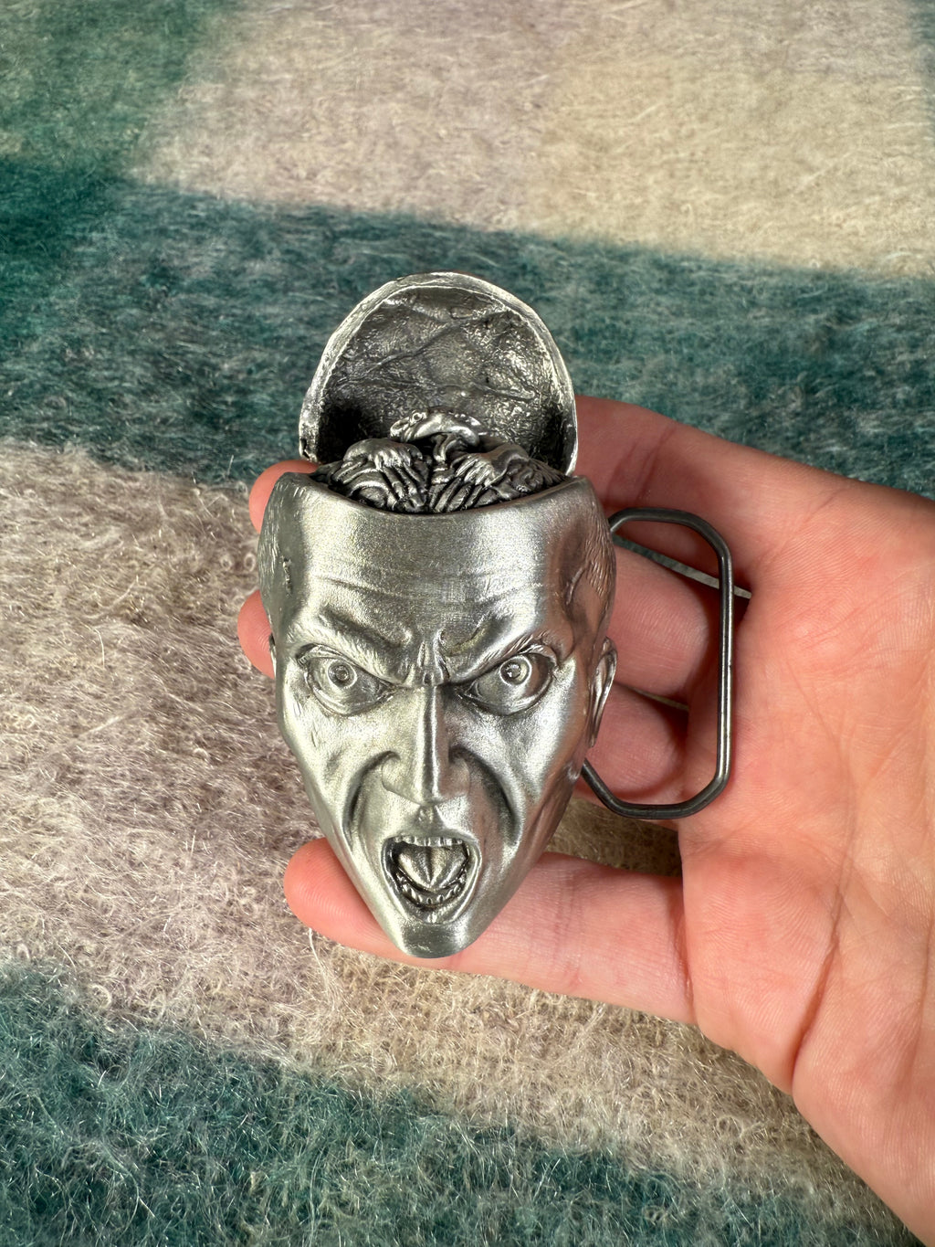 Vintage Zombie Brain Moving Belt Buckle