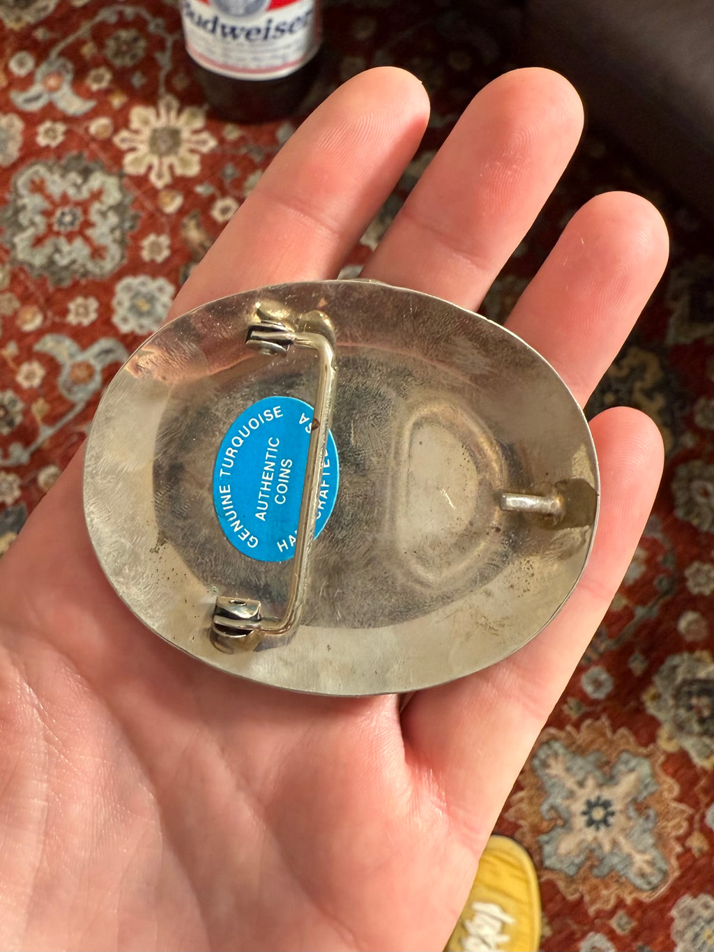 Vintage Genuine Turquoise Buffalo Nickel Belt Buckle
