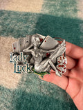 Vintage Multicolor Lady Luck Belt Buckle