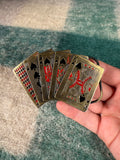 Vintage Gold Deck of Cards Belt Buckle